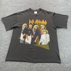 Spring Ford Def Leppard T-Shirt Mens XL Black Hysteria Tour 87 Graphic Tee